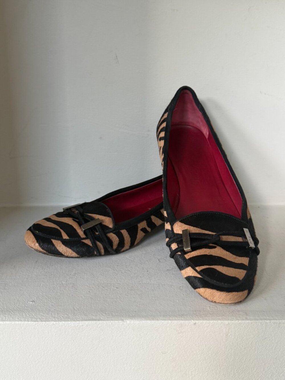 Salvatore Ferragamo Zebra Calf Hair Ballet Flats Size 9B Vintage